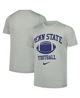 Nike Big Boys and Girls Penn State Nittany Lions Heather Gray Logo Legend Performance T-Shirt