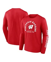 Fanatics Men's Red Wisconsin Badgers Fundamentals Cotton Winning Team Long Sleeve T-Shirt
