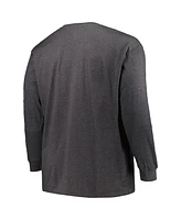Profile Men's Heather Charcoal Texas A&M Aggies Big Tall Two-Hit Graphic Long Sleeve T-Shirt
