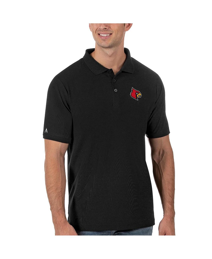 Antigua Men's Black Louisville Cardinals Legacy Pique Polo Shirt