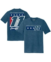 Joe Gibbs Racing Team Collection Men's Heather Navy Denny Hamlin Name Number Tri-Blend T-Shirt
