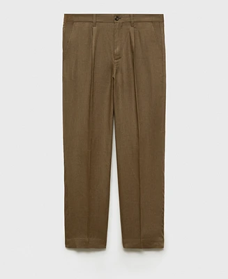 Mango Men's Regular-Fit Linen Trousers