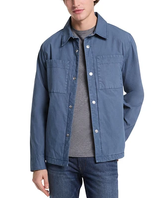 Michael Kors Men's Garment Dyed Long Sleeve Snap-Front Padded Shirt-Jacket