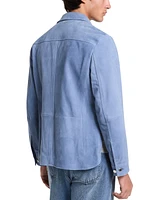 Michael Kors Men's Long Sleeve Button-Front Suede Shirt-Jacket