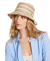 Steve Madden Striped Crochet Straw Bucket Hat