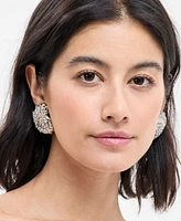 I.n.c. International Concepts Rhodium-Plated Textured Shell Statement Stud Earrings, Exclusively at Macy's