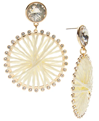 I.n.c. International Concepts Gold-Tone Crystal Raffia-Wrapped Drop Earrings, Exclusively at Macy's