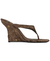 Jeffrey Campbell Romee-f Sculpted Wedge Thong Sandals