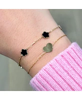 The Lovery Onyx Flower Bracelet 14K Gold