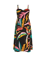 City Chic Plus Maui Print Maxi Dress