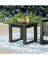 Modern Outdoor Hdpe Rectangle Patio Side Table