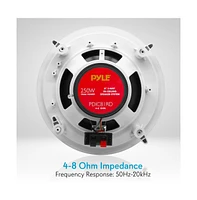 Pyle PDIC81RD 8" In-Wall/In-Ceiling 2-Way Stereo Speakers - Flush Mount, White, Pair