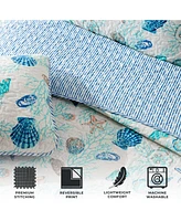 Linery & Co. Coastal Microfiber Quilt Set With Shams