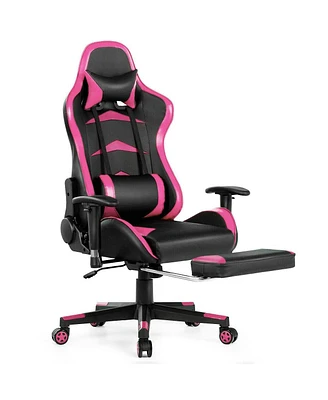 Massage Gaming Chair with Footrest