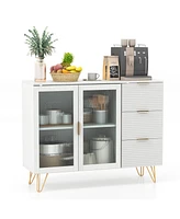 Modern Sideboard Buffet Cabinet with 2 Doors and 3 Drawers for Living Room Dining Room