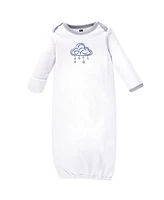 Hudson Baby Baby Boys Hudson Cotton Gowns, Cloud Mobile Blue, Preemie/Newborn