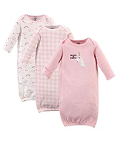 Luvable Friends Baby Girls Cotton Gowns, Unicorn, Preemie/Newborn