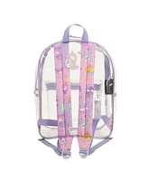 Hello Kitty & Friends Character Print 16.5" Clear Glitter Backpack