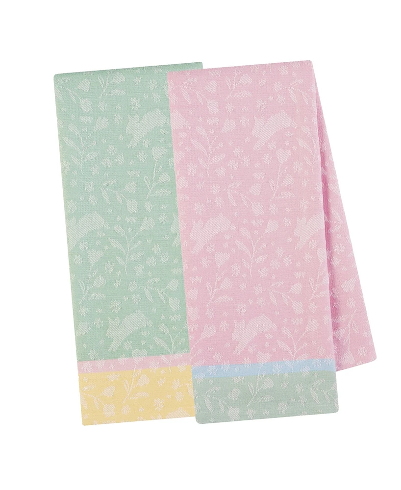 Design Imports Bunny Hop Jacquard Cotton Dishtowels Set, 18" x 28"