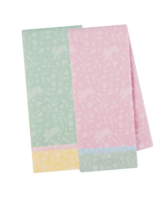 Design Imports Bunny Hop Jacquard Cotton Dishtowels Set, 18" x 28"