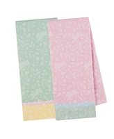 Design Imports Bunny Hop Jacquard Cotton Dishtowels Set, 18" x 28"