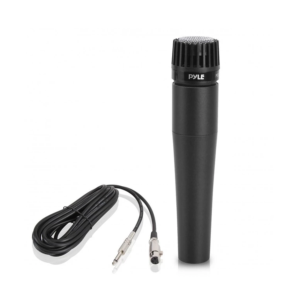 Pyle Professional Moving Coil Microphone – Dynamic Handheld Mic with 15' Xlr Cable