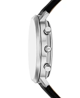 Michael Kors Men's Blake Multifunction Black Leather Watch, 42mm
