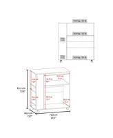 Bremerton Kitchen Cart, 2 Doors, 3 Shelves, 4 Wheels, White