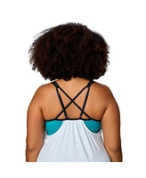 Free Country Plus Side Tie Blouson Tankini Top