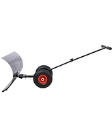 Snow Shovel with Wheels, Snow Pusher, Cushioned Adjustable Angle Handle Snow Removal Tool, 29" Blade, 10" Wheels,black color