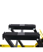Hydraulic Motorcycle Lift Jack, 1500 Lbs Capacity Atv Scissor Lift Jack, Portable Motorcycle Lift Table with 4 Wheels, Hydraulic Foot-Operated Hoist S