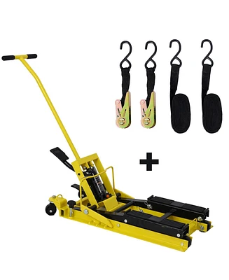 Hydraulic Motorcycle Lift Jack, 1500 Lbs Capacity Atv Scissor Lift Jack, Portable Motorcycle Lift Table with 4 Wheels, Hydraulic Foot-Operated Hoist S