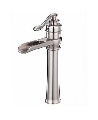 Waterfall Single Hole Single-Handle Vessel Bathroom Faucet