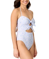 Salt + Cove Juniors' Bow Cutout One-Piece Swimsuit, Exclusively at Macy's