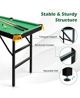 47 Inch Folding Billiard Table with Cues and Brush Chalk