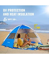 EchoSmile Beach Tent Sun Shelter for 4 Person, Canopy Protection Upf 50+, Easy Setup & Lightweight Portable Cabana Shade Baby