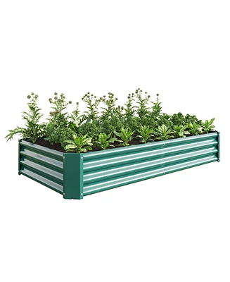 Raised Garden Bed Outdoor, 6×3×1ft , Metal Raised Rectangle Planter Beds for Plants, Vegetables, and Flowers