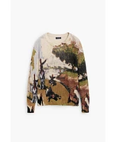 Desigual Men's Oversized landscape sweater