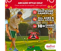 Swooc Boardwalk Birdie | Arcade Style Golf Game With Easy Setup & With 15+ Games | Backyard Golf Chipping Game