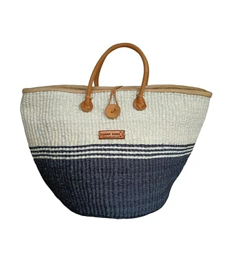 Balance Tri Stripes Handwoven Sisal Basket Tote Bag