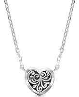Devata Sweet Heart Filigree Chain Necklace, 16 in adj to 18 in