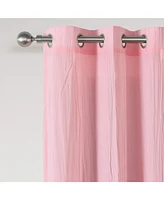 Grommet Broomstick Crush Curtains Pair, 38"X63"