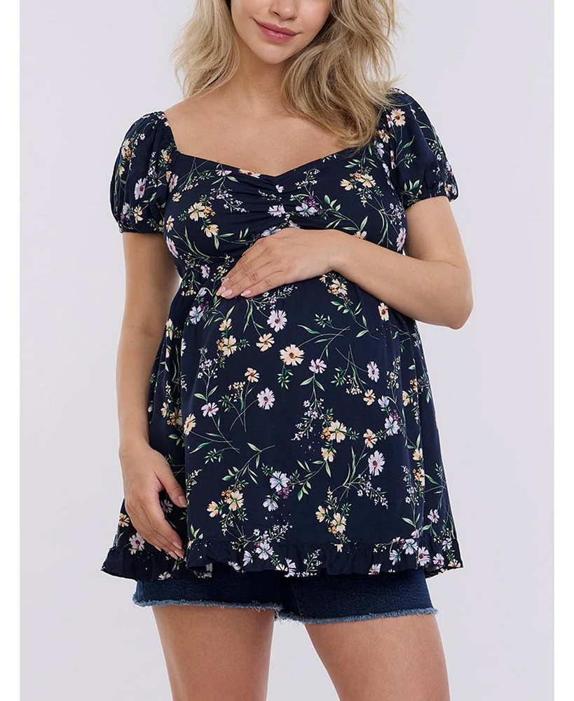 Motherhood Maternity Off the Shoulder Short Sleeve Babydoll Top