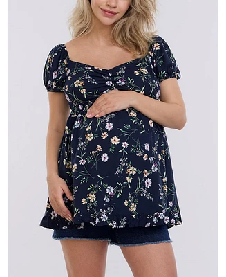 Motherhood Maternity Off the Shoulder Short Sleeve Babydoll Top