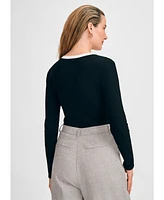 Isaac Mizrahi Women's Scoop Neck Rib Top