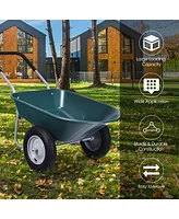 2 Tire Wheelbarrow Garden Cart Heavy-duty Dolly Utility Cart