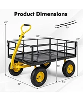 Utility Garden Wagon with 4 Removable Side Panels and 900/1200 Lbs Load Capacity