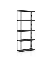5-Tier Metal Shelving Unit with Anti-slip Foot Pad Height Adjustable Shelves for Garage