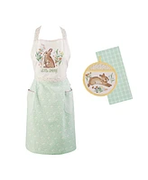 Design Imports Hello Spring Bunny Embellished Cotton Kitchen Gift, Set of 3