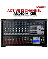 5 Core Audio Mixer 4800W Powered 12 Channel 240V Mixer System Usb MP3 Bluetooth Sd readers Digital Lcd Display